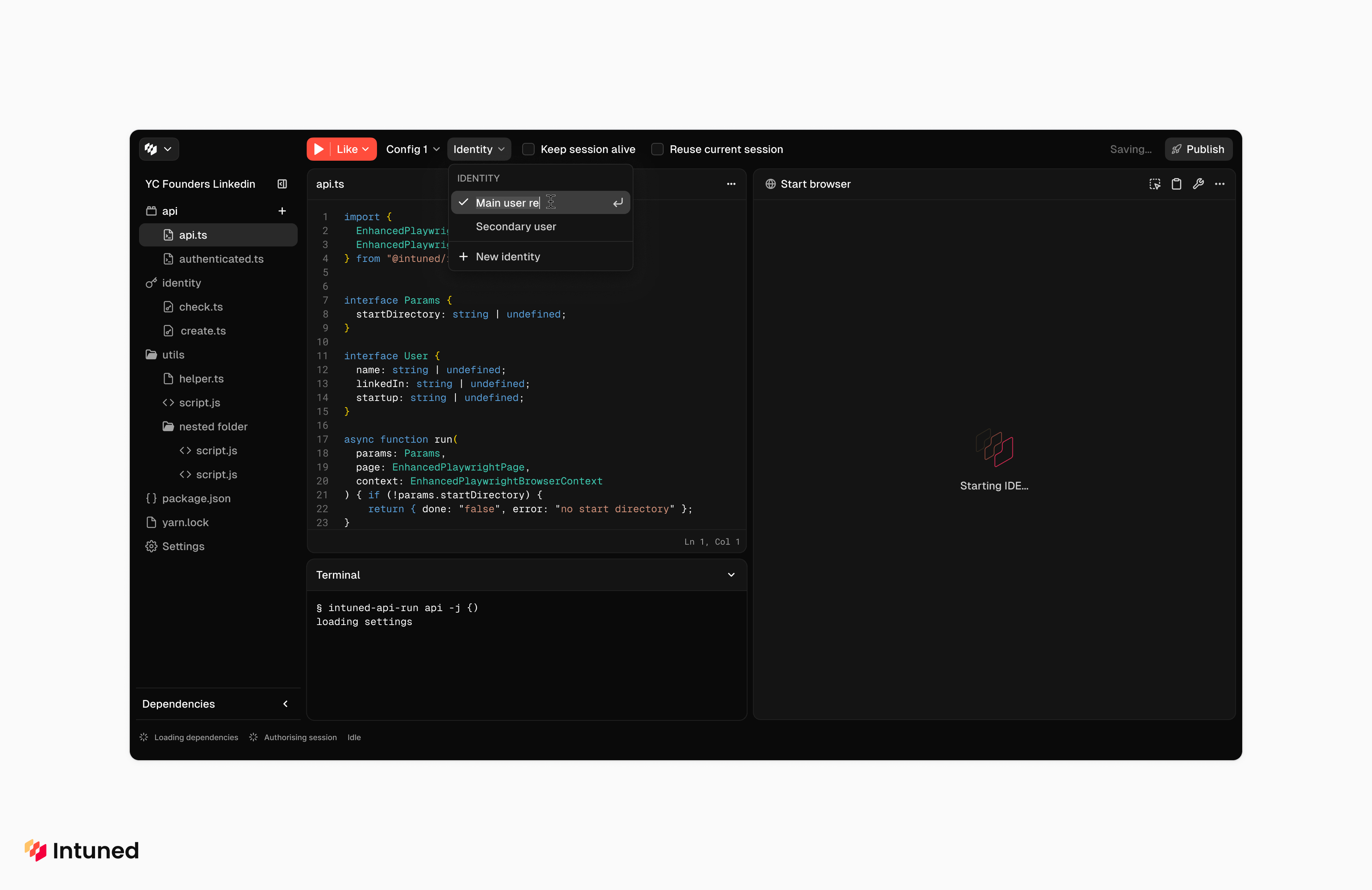 Intuned Web App